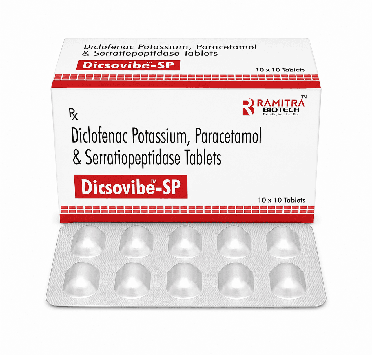 DICSOVIBE-SP - Diclofenac Potassium Paracetamol Serratiopeptidase tablet