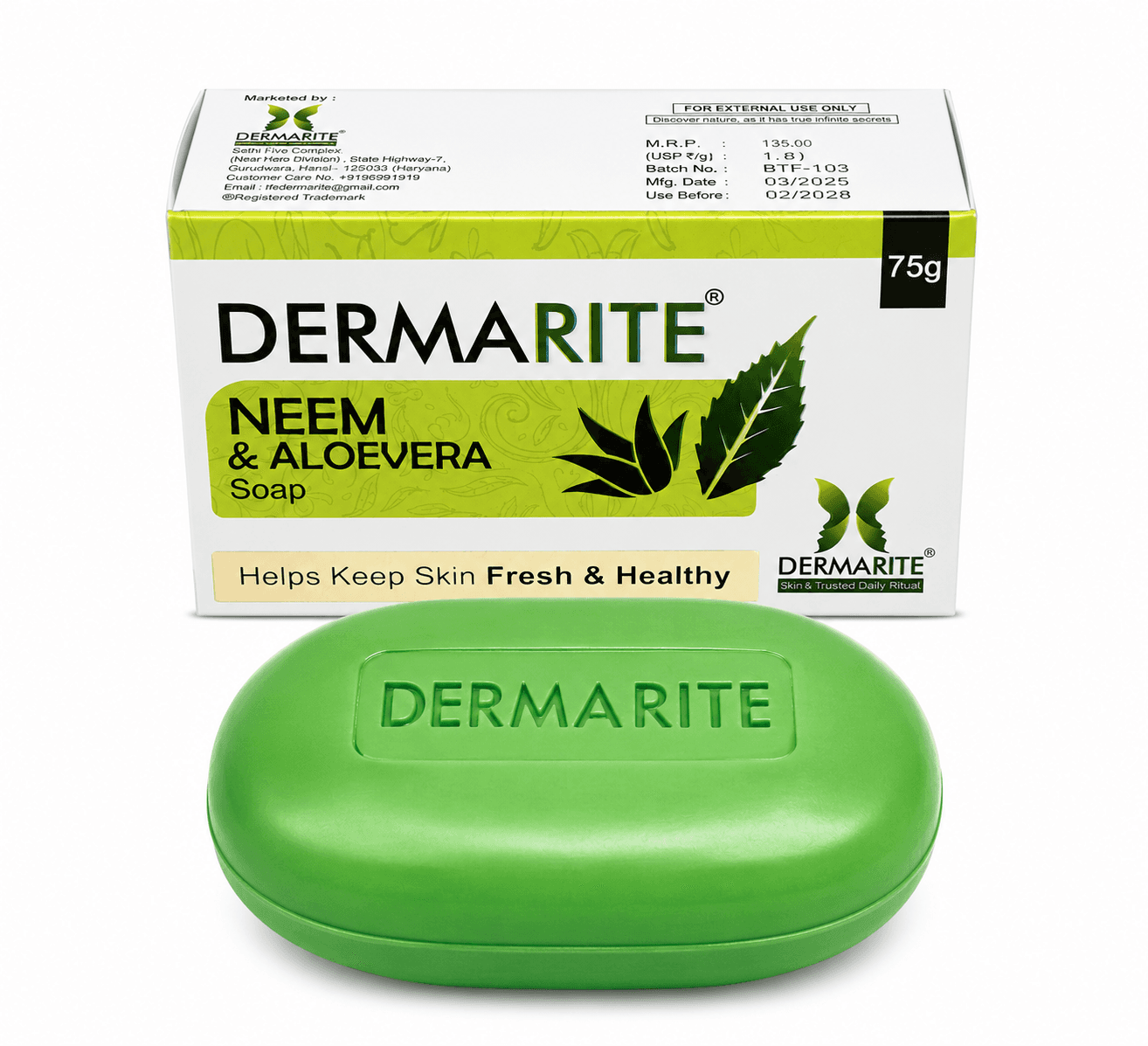 Dermarite ALOVERA NEEM SOAP - Neem Aloe Vera soap India
