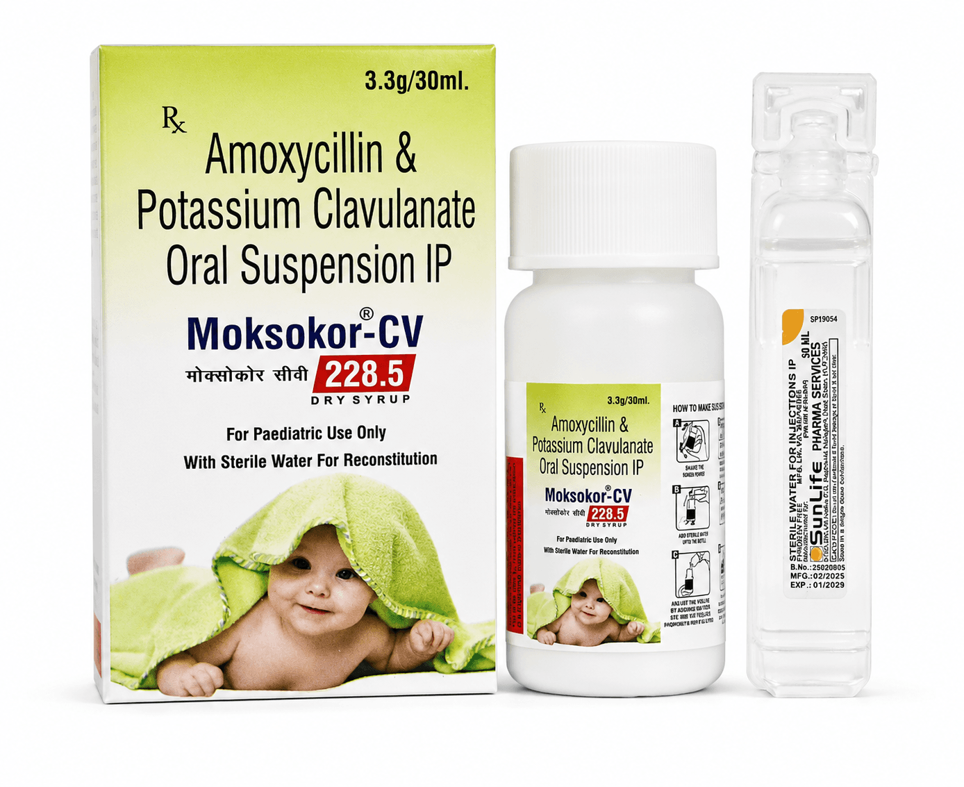 MOKSOKOR-CV 228.5 - Amoxycillin Clavulanic Acid syrup